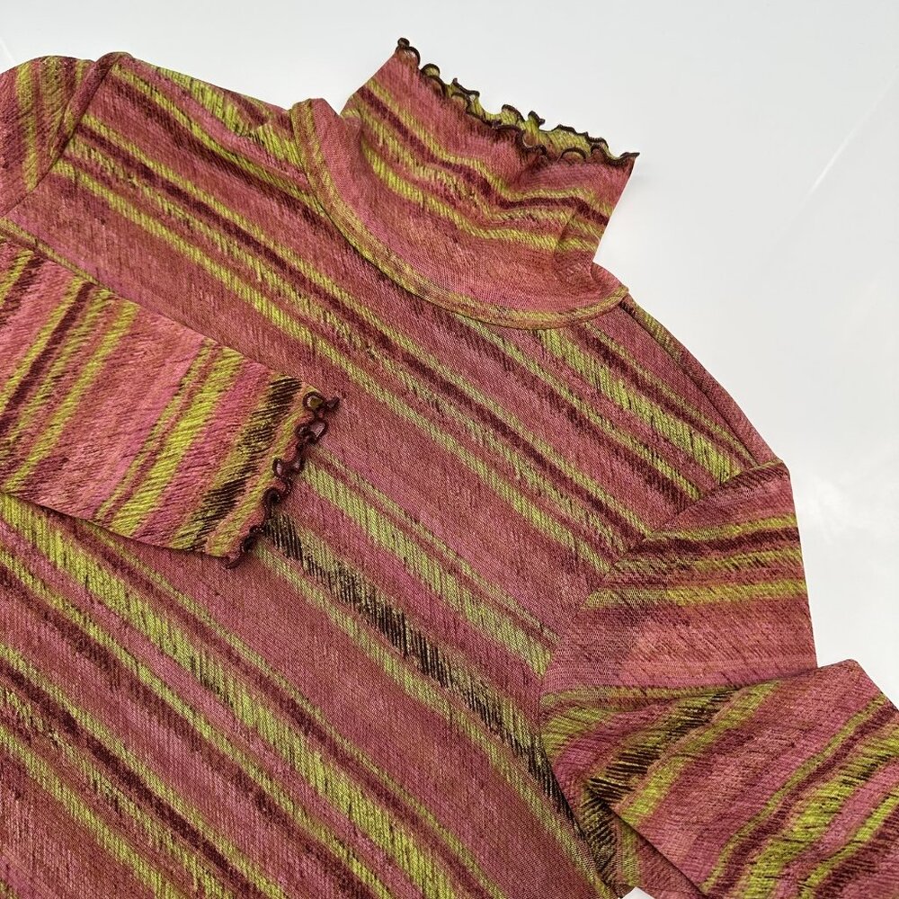 JH Collectibles Women's Long Sleeve Striped Turtleneck Top, Size S, Multicolor